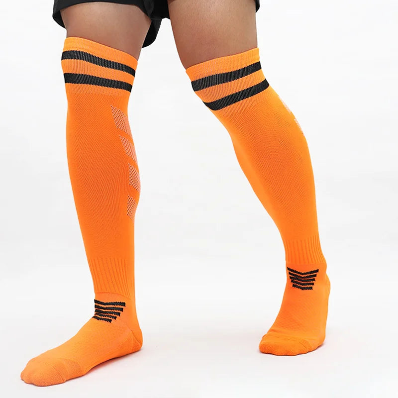 Soccer Socks for Kid Boys Girls 4-12 Years Athletic Football Baseball Children Youth Knee High Stripes Tube Socks