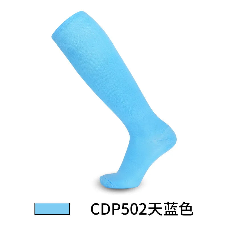 Solid Thin High Training Soccer Socks Men's Long Socks Children's Knee Socks