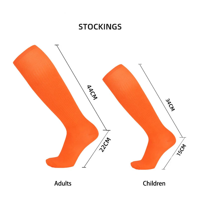 Solid Thin High Training Soccer Socks Men's Long Socks Children's Knee Socks