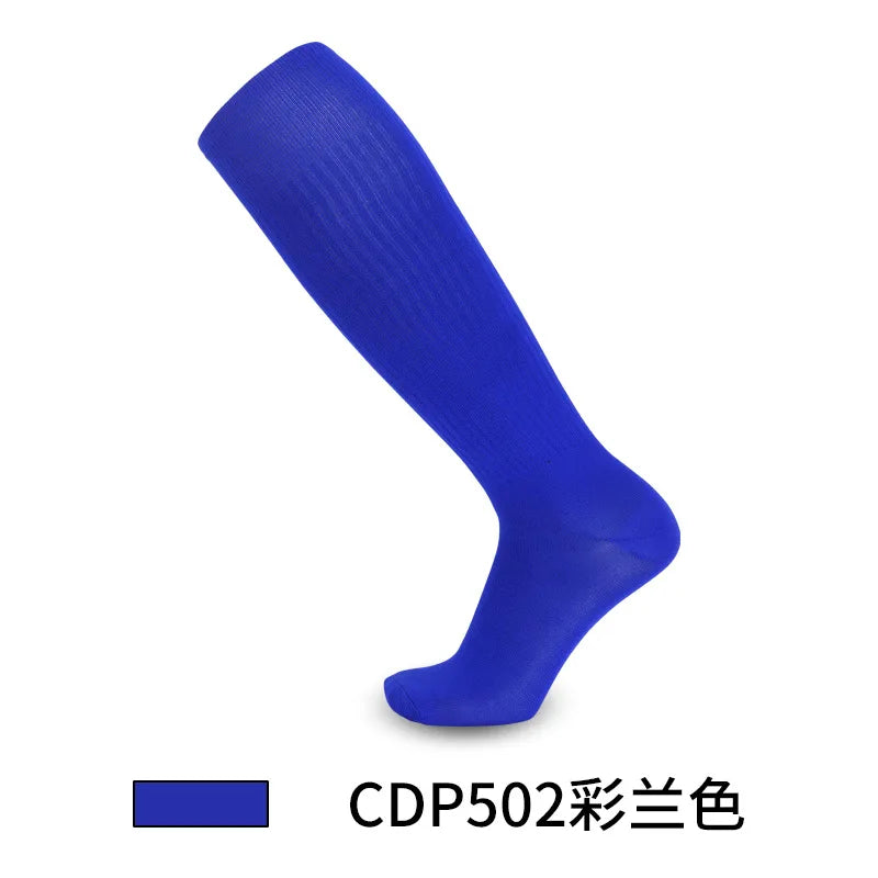 Solid Thin High Training Soccer Socks Men's Long Socks Children's Knee Socks
