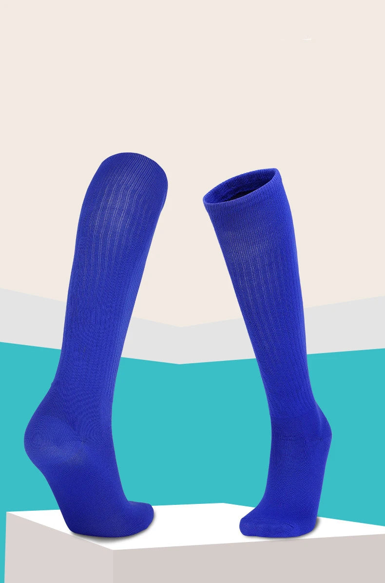 Solid Thin High Training Soccer Socks Men's Long Socks Children's Knee Socks