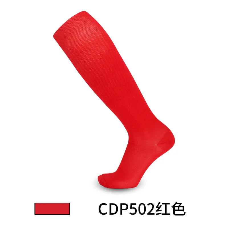 Solid Thin High Training Soccer Socks Men's Long Socks Children's Knee Socks