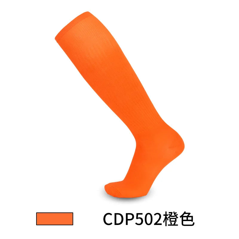 Solid Thin High Training Soccer Socks Men's Long Socks Children's Knee Socks