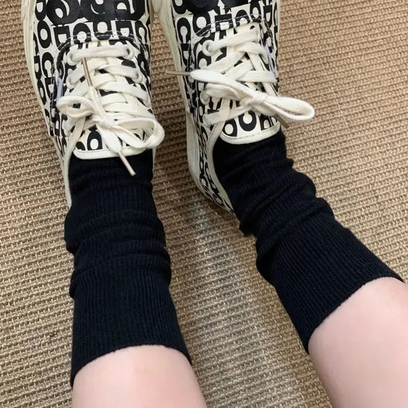 Cream Women's Spring Summer Middle Tube Long Loose Socks