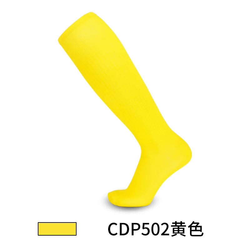 Solid Thin High Training Soccer Socks Men's Long Socks Children's Knee Socks