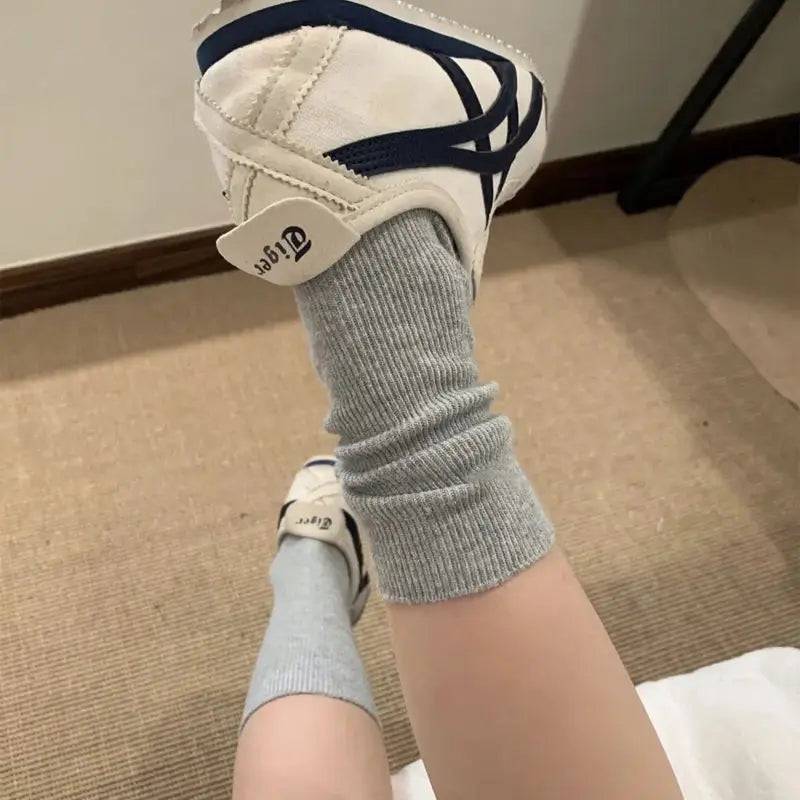 Cream Women's Spring Summer Middle Tube Long Loose Socks