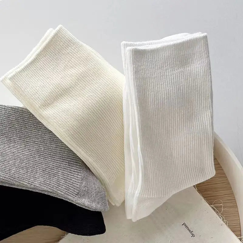 Cream Women's Spring Summer Middle Tube Long Loose Socks
