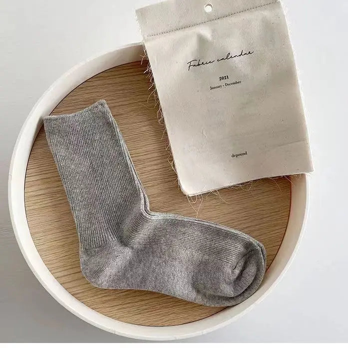Cream Women's Spring Summer Middle Tube Long Loose Socks
