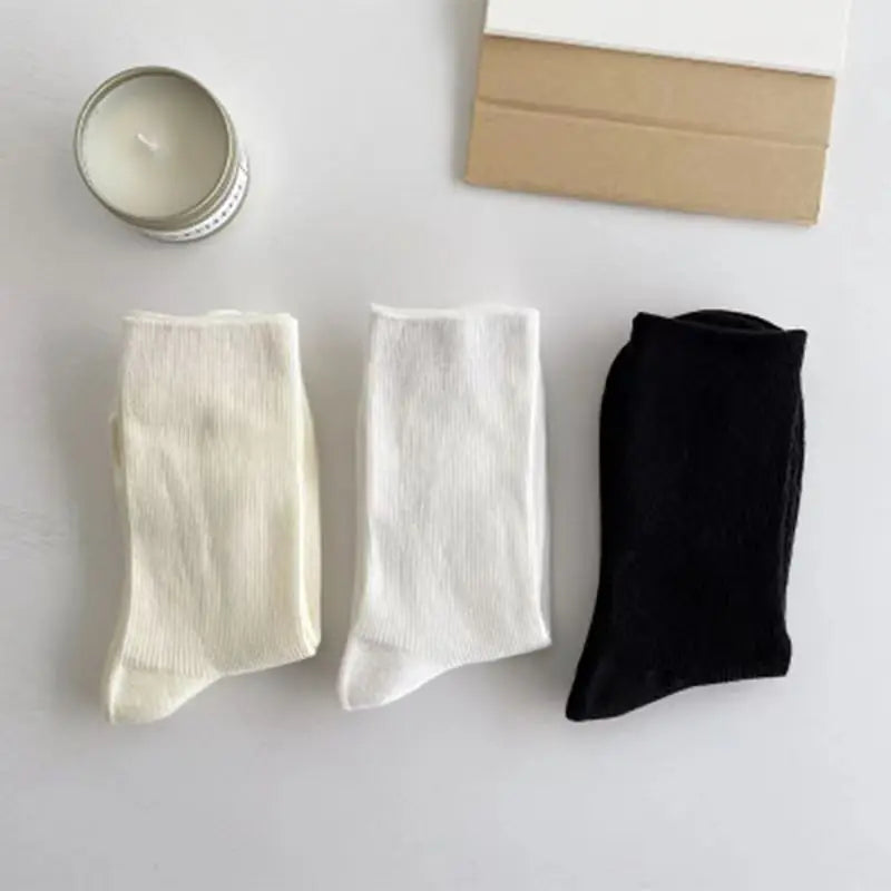 Cream Women's Spring Summer Middle Tube Long Loose Socks