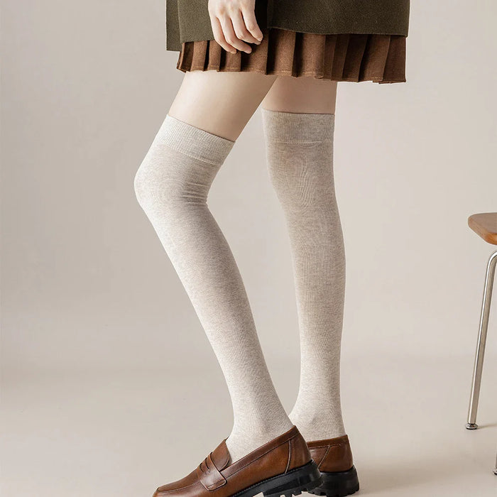 salina-womens-socks-cotton-tube-over-the-knee-winter-spring-new-year-solid-color-fashion-personality-leisure-sports-comfortable