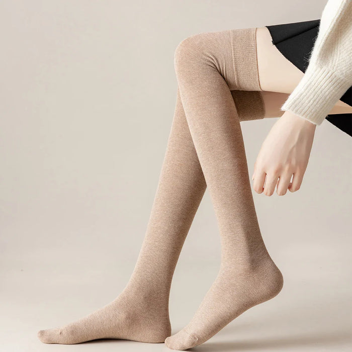 salina-womens-socks-cotton-tube-over-the-knee-winter-spring-new-year-solid-color-fashion-personality-leisure-sports-comfortable