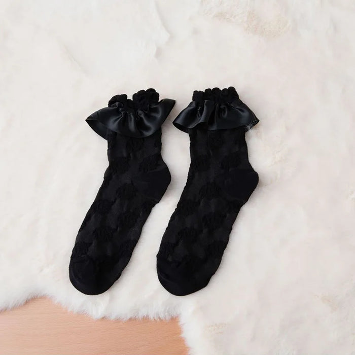 Frilly Ruffle  Bowknot Lace Sock