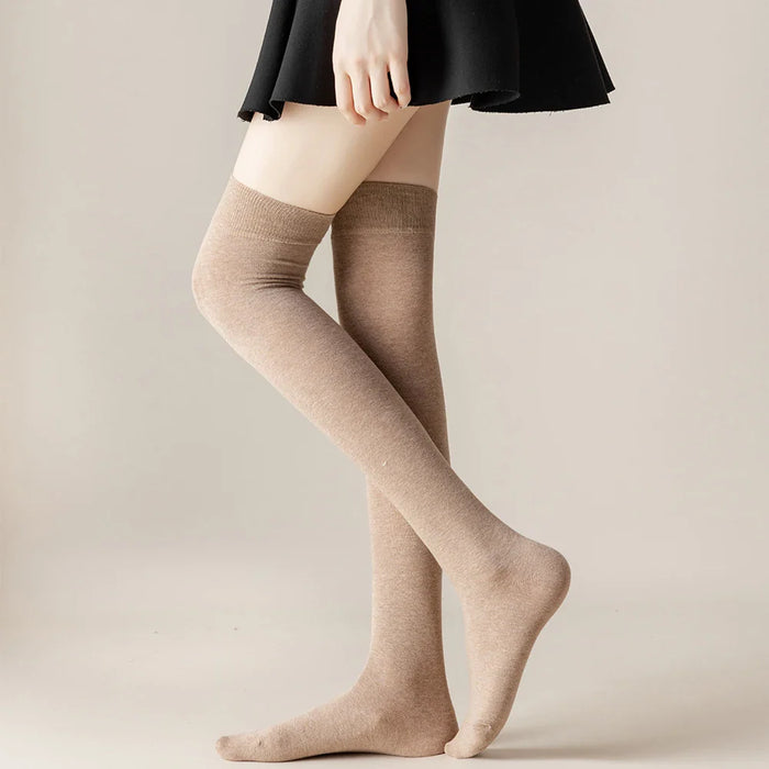 salina-womens-socks-cotton-tube-over-the-knee-winter-spring-new-year-solid-color-fashion-personality-leisure-sports-comfortable