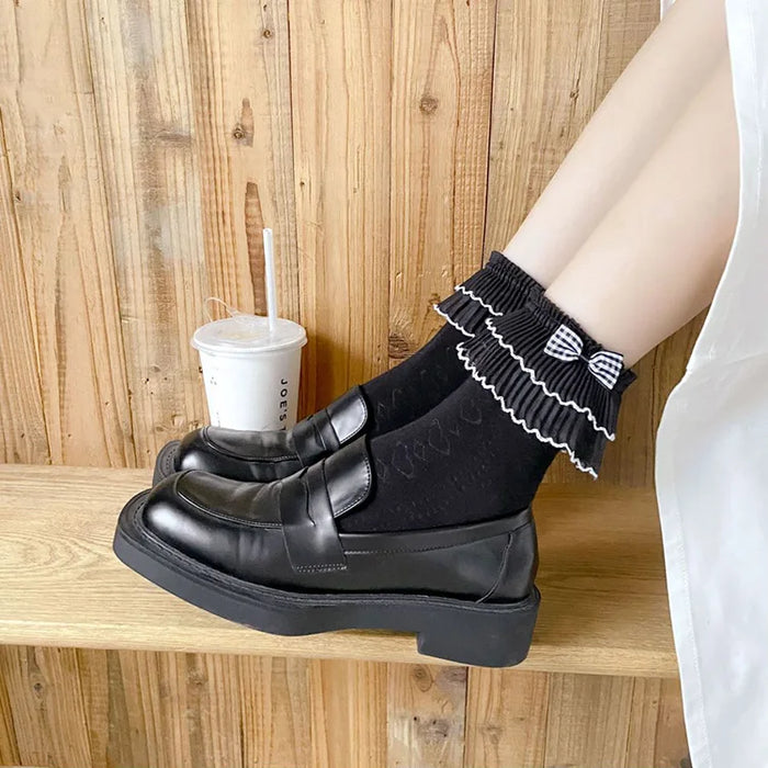 Frilly Ruffle  Bowknot Lace Sock
