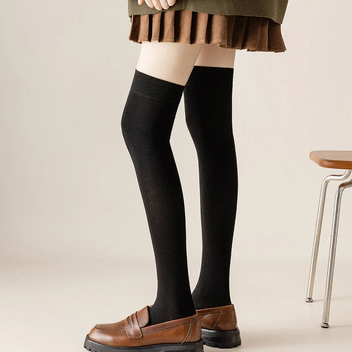 salina-womens-socks-cotton-tube-over-the-knee-winter-spring-new-year-solid-color-fashion-personality-leisure-sports-comfortable