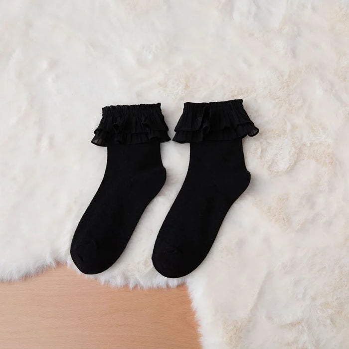 Frilly Ruffle  Bowknot Lace Sock