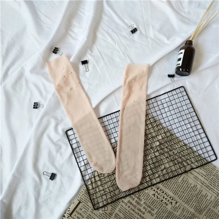 Mesh Pearls Women Socks