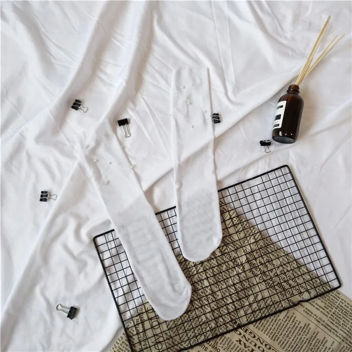 Mesh Pearls Women Socks