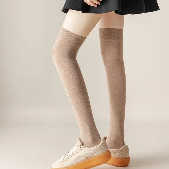 salina-womens-socks-cotton-tube-over-the-knee-winter-spring-new-year-solid-color-fashion-personality-leisure-sports-comfortable