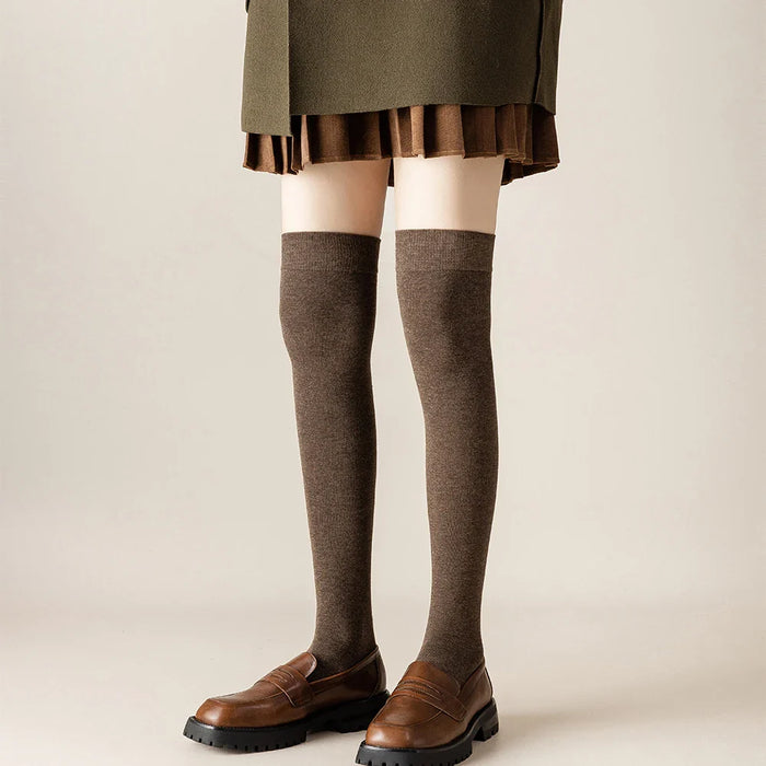 salina-womens-socks-cotton-tube-over-the-knee-winter-spring-new-year-solid-color-fashion-personality-leisure-sports-comfortable