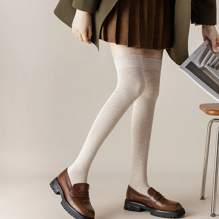 salina-womens-socks-cotton-tube-over-the-knee-winter-spring-new-year-solid-color-fashion-personality-leisure-sports-comfortable