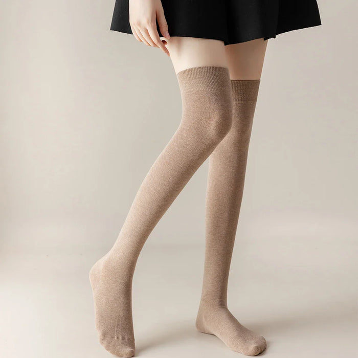 salina-womens-socks-cotton-tube-over-the-knee-winter-spring-new-year-solid-color-fashion-personality-leisure-sports-comfortable