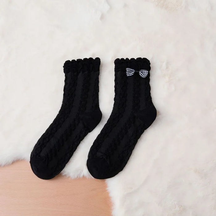 Frilly Ruffle  Bowknot Lace Sock