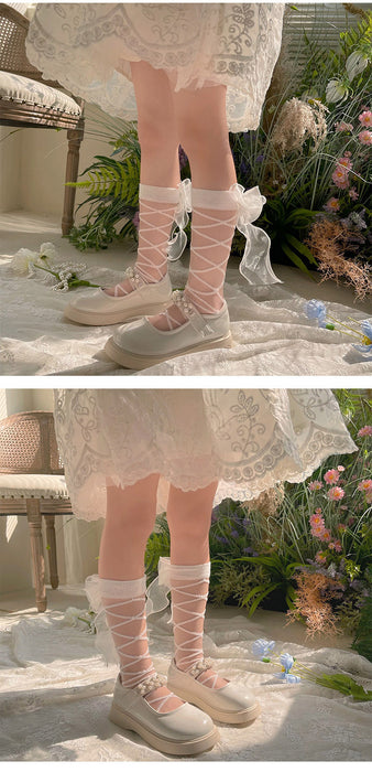 1 Pair Summer Sweet Fashion Bow Ribbon Sock for Children