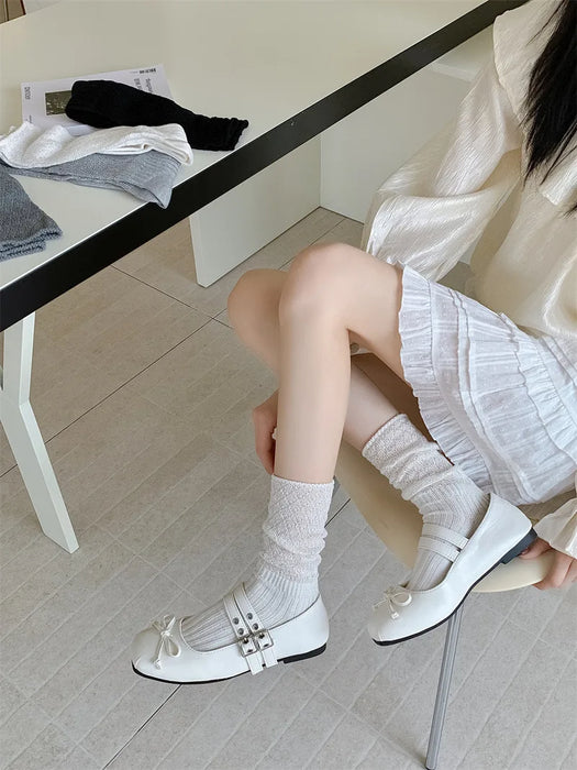Ballet Wind Solid Color Stockings Socks