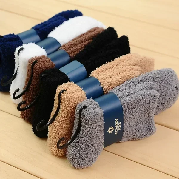 1/3pairs Men Coral Fleece Socks