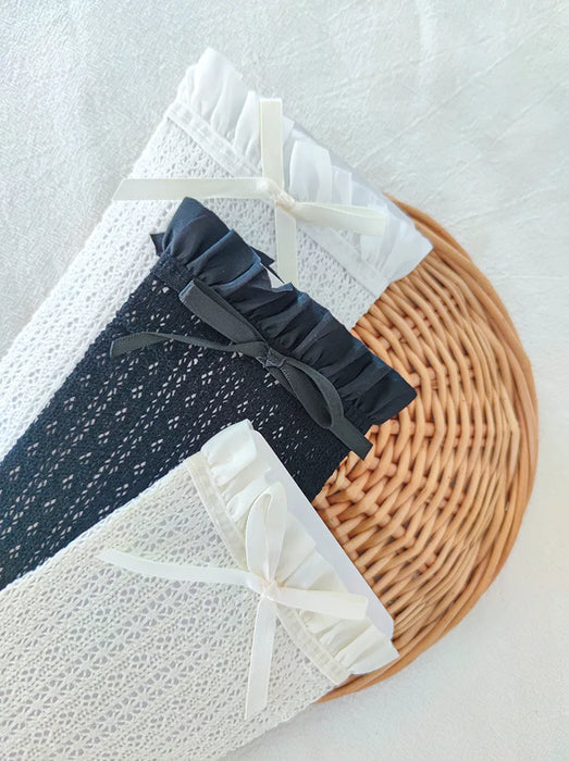Ruffle Long Lace Bow Knee High Sock