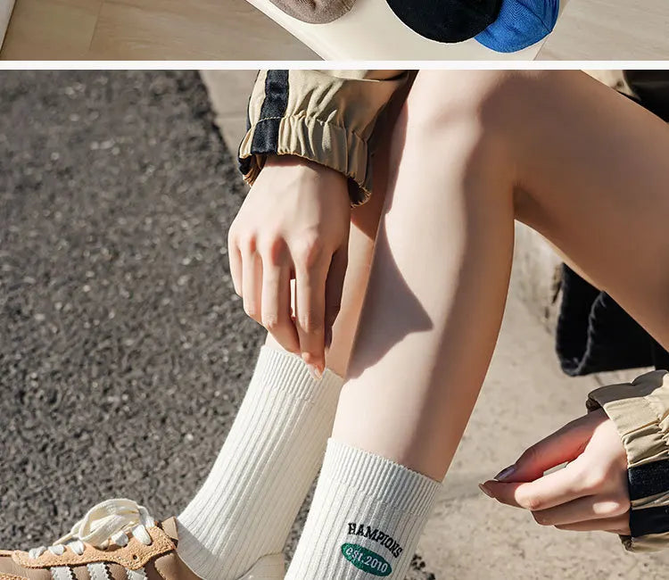 Embroidery Fashion Sports Women Socks Ins Designer