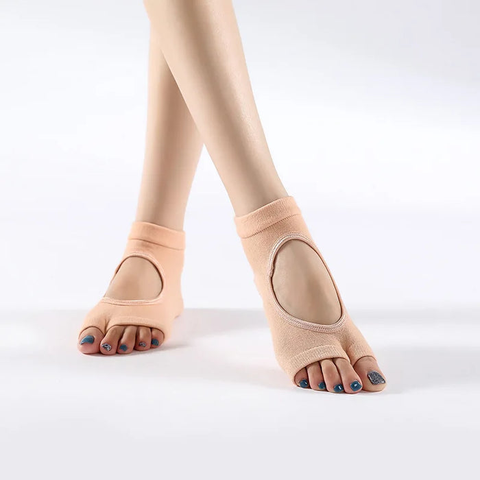 women-two-toes-yoga-socks-ballet-dance-half-fingers-sock-slippers-quick-dry-breathable-non-slip-silicone-sport-pilates-socks