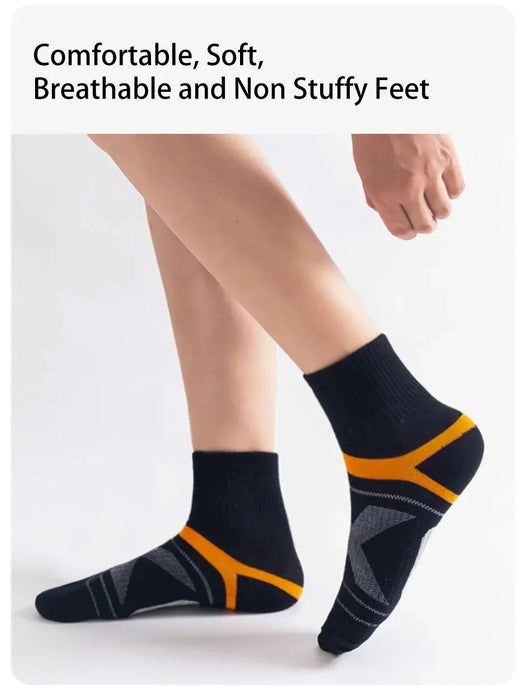 5 Pairs of  Outdoor Cycling Running Cotton Mid-calf Socks