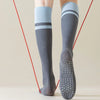 2-pairs-grip-pilates-socks-women-non-slip-yoga-fitness-calf-compression-socks-high-quality-cotton-running-sports-socks-ladies