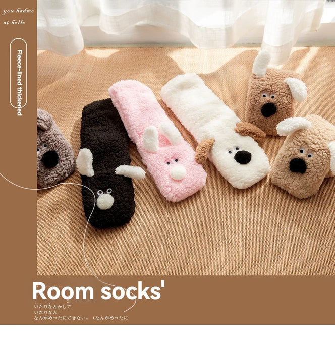 Winter Velvet Coral Fleece Socks Sleep Home Slippers Snow Socks
