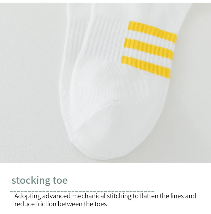 5 Pairs of White Cotton Socks for Men/women,  Trendy Boat Socks