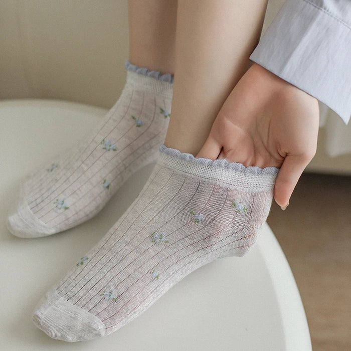 Frilly Girls Ankle Socks Casual Comfortable Mesh