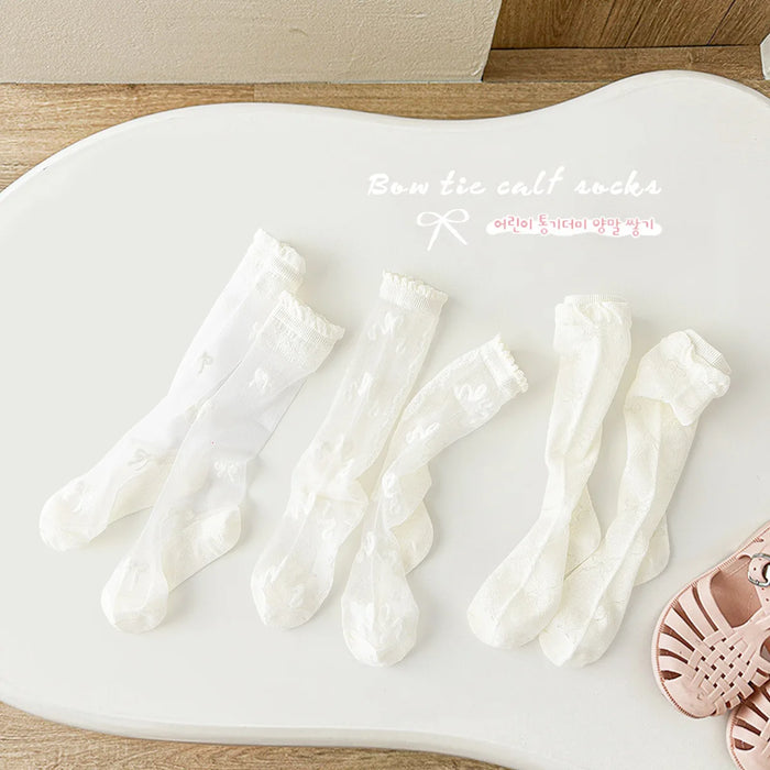 3 Pairs/bag Fancy Lace Socks Girls Summer Long Socks
