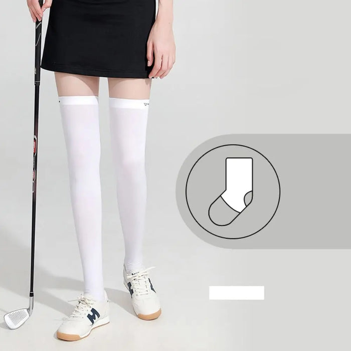 Ice Silk Sunscreen High Sports Pressure Socks