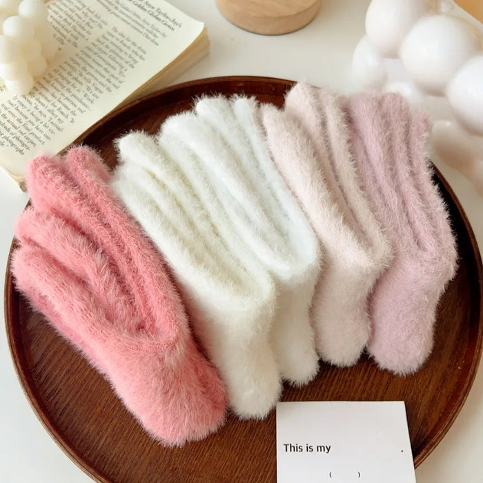 thickened-middle-tube-socks-mink-fur-pink-embroidered-heart-shaped-women-autumn-winter-warm-sleep-home-solid-color-plush-sock