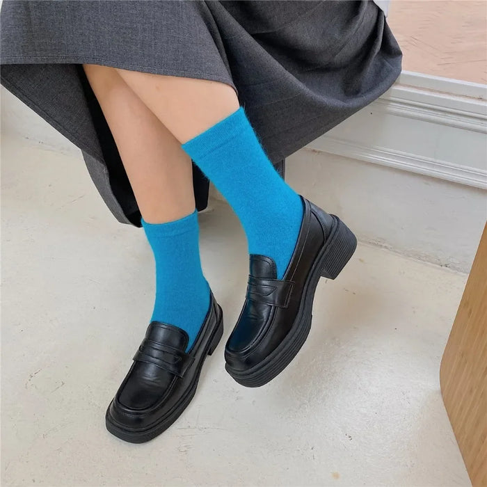 Rabbits Hair Women's Socks Solid Thermal Cashmere
