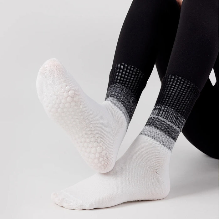 Pastel coloured anti slip yoga socks
