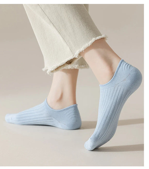 4-10-pairs-of-womens-socks-cream-thin-boat-socks-solid-color-non-slip-shallow-socks-simple-ins-tide-spring-and-summer-invisible