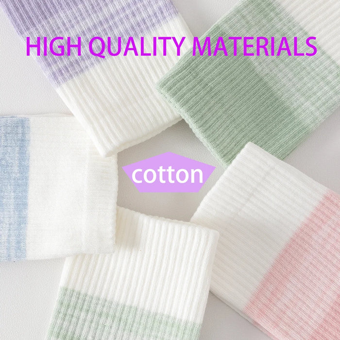 3 Pairs lollipop coloured cotton mid calf yoga socks