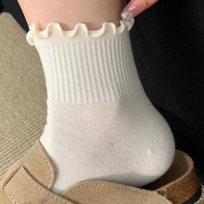 fashion-new-ruffle-socks-for-women-mid-crew-middles-tube-ankle-high-breathable-cotton-socks-black-white-beige-female-cute-sock