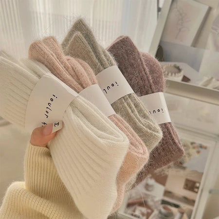 3-6-pairs-of-womens-winter-mid-tube-socks-plus-velvet-thick-warm-socks-soft-solid-color-japanese-style-long-socks