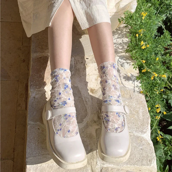 Lace Flower Loose Long Socks