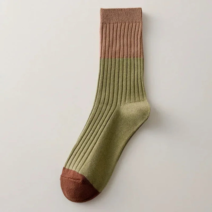 High Quality Cotton Knitting Women Socks Multicolor Striped