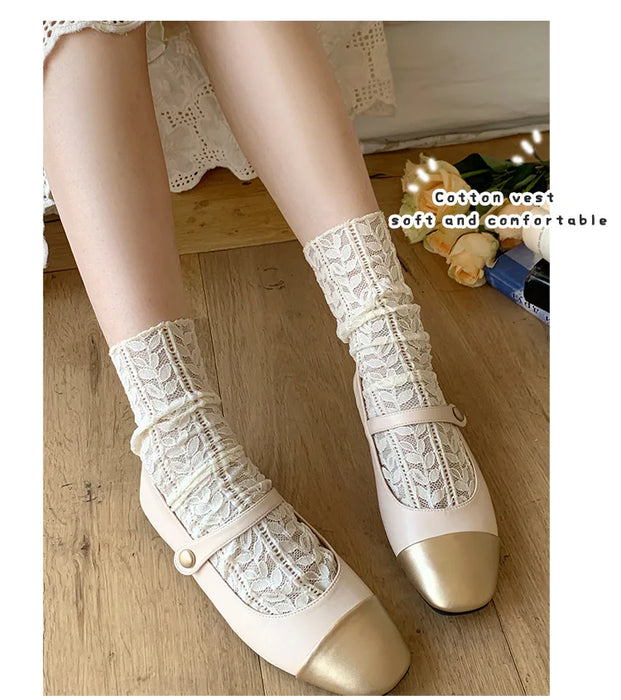Summer Thin Hollow Breathable Loose Long Socks